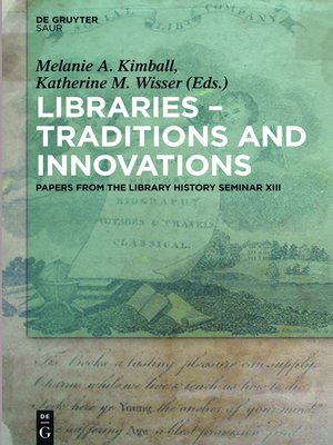 cover image of Libraries--Traditions and Innovations
